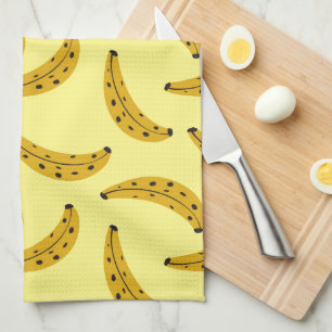 Trendy Bold Banana Patten Yellow Kitchen Towel