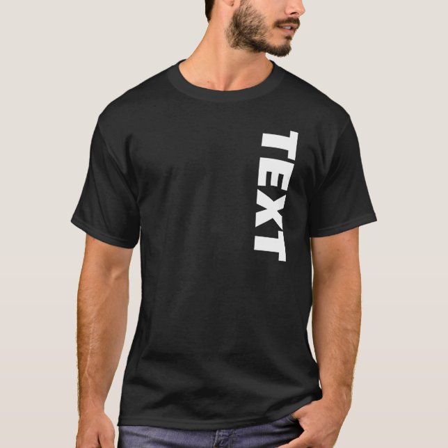 Trendy Bold Big Font Text Name Mens Black Modern T-Shirt (Front)