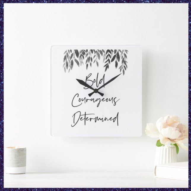 Trendy Bold Courageous Determined Square Wall Clock (Creator Uploaded)