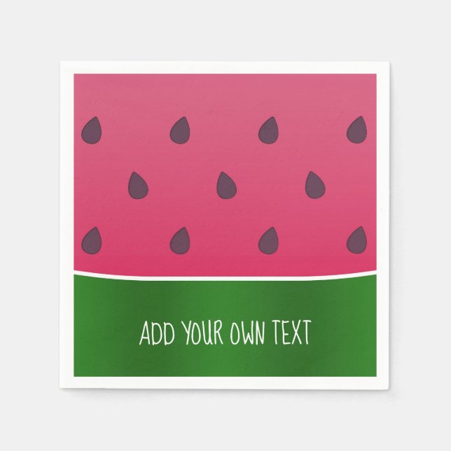 Trendy Bold Custom Watermelon Napkin (Front)