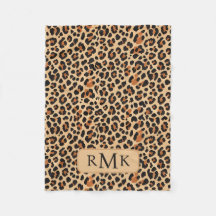 Trendy Bold Leopard Print Custom 3 Letter Monogram