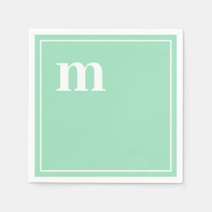Trendy Bold Lower Case Monogram Seafoam Green  Napkin