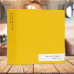 Trendy Bold Mustard Yellow Minimal Simple Binder<br><div class="desc">A stylish minimalist personalized binder design with modern typography which can easily be personalised with your own name. The design features a stylish horizontal banner on a mustard yellow background.</div>