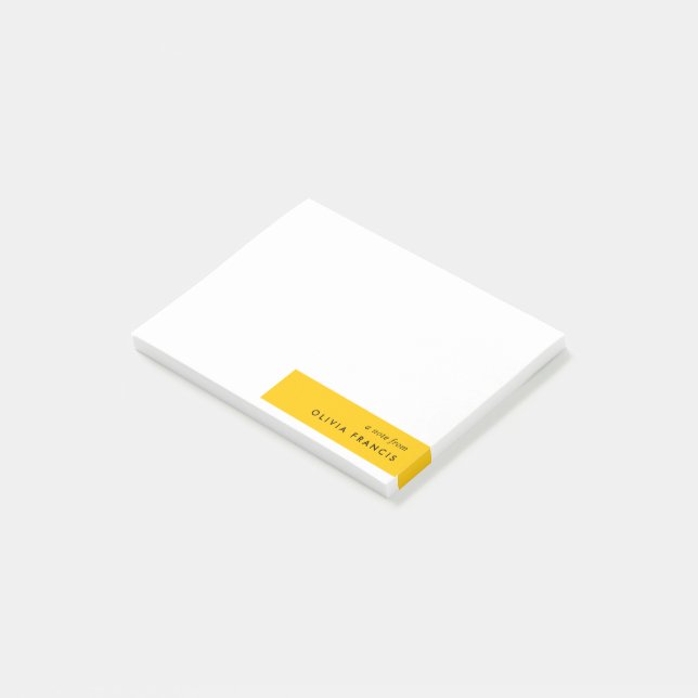 Trendy Bold Mustard Yellow Minimal Simple Post-it Notes (Angled)