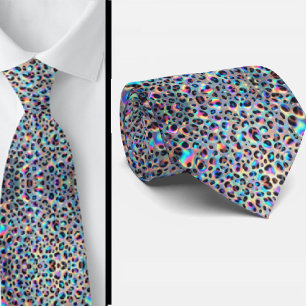 Trendy & Bold   Opal Leopard Print Neck Tie
