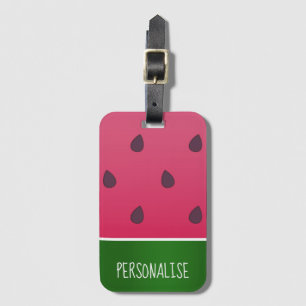 Trendy Bold Watermelon Custom Text Luggage Tag