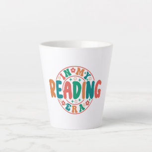 Trendy Book Lover "In My Reading Era" Sticker Latte Mug
