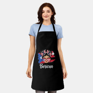 Trendy Boricua Girl Puerto Rico Flag Apron