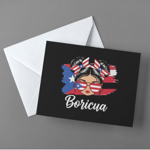 Trendy Boricua Girl Puerto Rico Flag Postcard
