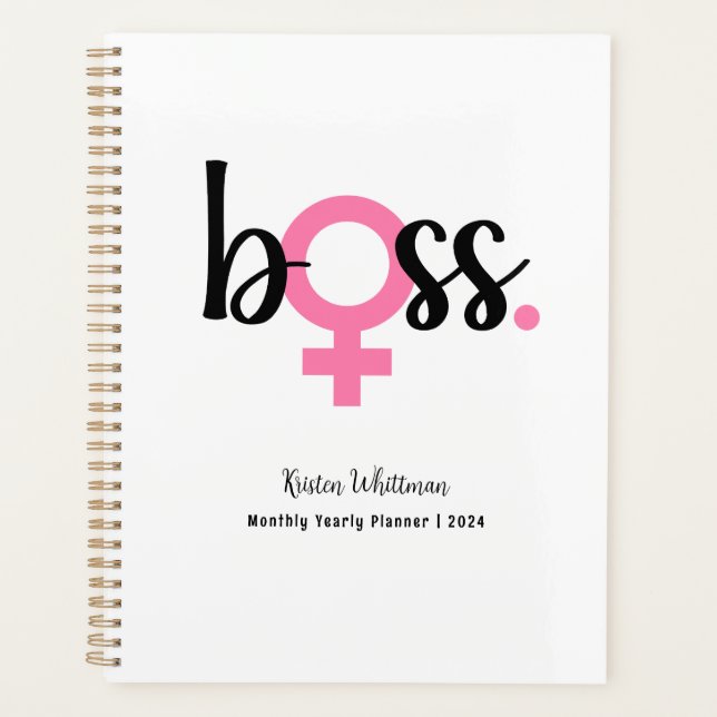 Trendy Boss Lady Modern Typography Planner (Front)