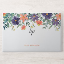 Trendy Botanical Foliage Pattern Monogrammed Decal