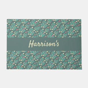Trendy Botanical Monogrammed Doormat