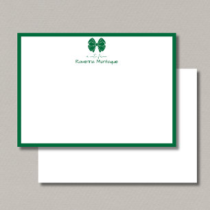 Trendy Bottle Green Bow Border Custom Name Wedding Card