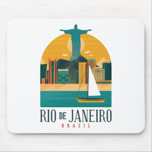 Trendy Brazil City Rio de Janeiro Vintage  Mouse Pad