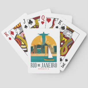 Trendy Brazil City Rio de Janeiro Vintage  Playing Cards