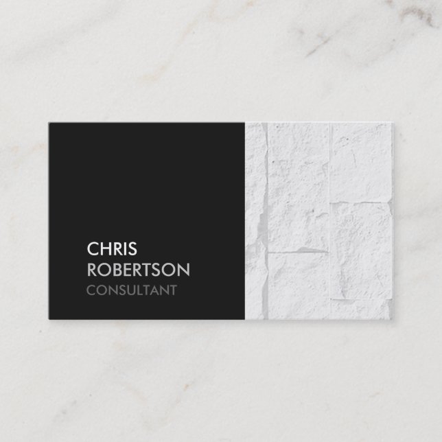 Trendy Brick Wall Grey Attractive Business Card (Front)