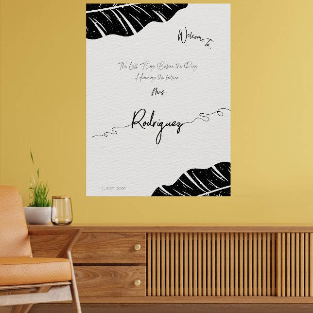 Trendy Bridal Shower Welcome Sign, Customizable  Poster (Living Room 2)