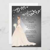Trendy Bride Black & Grey Bridal Shower Invite (Front/Back)