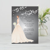 Trendy Bride Black & Grey Bridal Shower Invite (Standing Front)