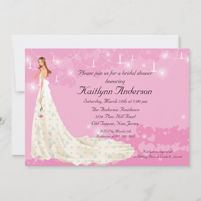 Trendy Bride Bridal Shower PinkInvitation Invitation (Front)