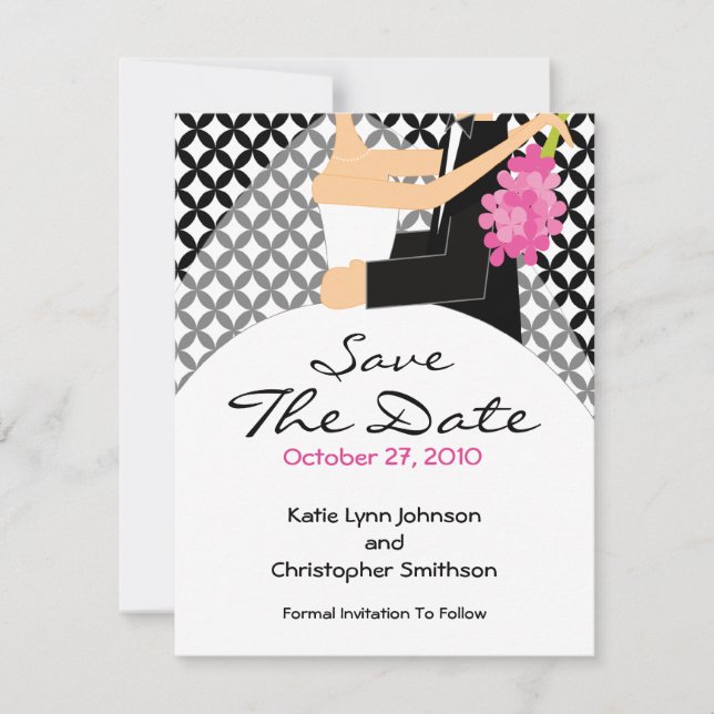 Trendy Bride & Groom Save The Date Invitation (Front)
