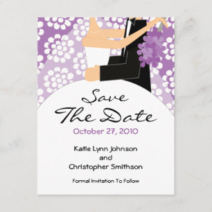 Trendy Bride & Groom Save The Date Invitation
