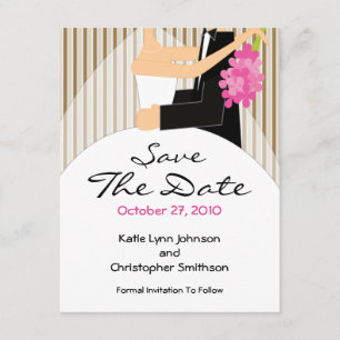 Trendy Bride & Groom Save The Date Invitation