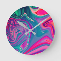 Trendy Bright Blue Pink Green Abstract Pattern