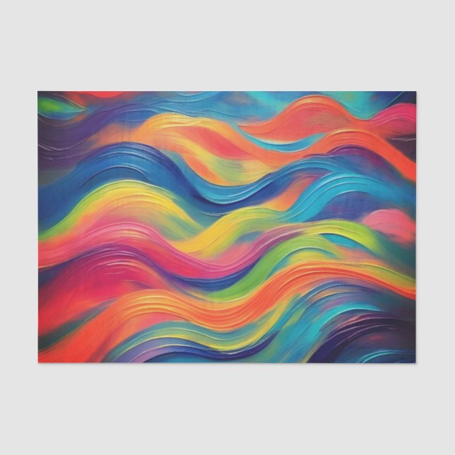 Trendy Bright Blue yellow Abstract Pattern   Tissue Paper (Front)