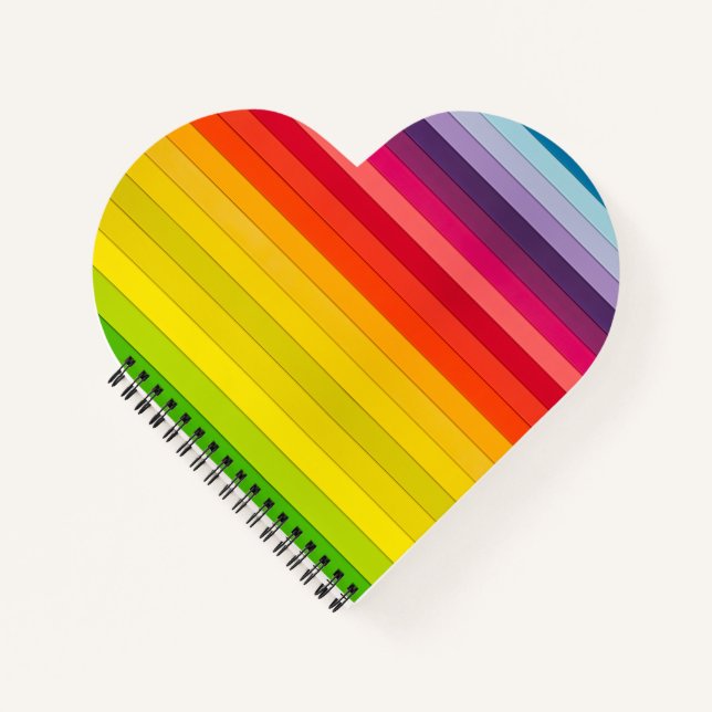 Trendy Bright colorful red orange blue yellow Notebook (Front)