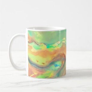 Trendy bright colourful faux holographic opal coffee mug
