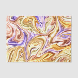 Trendy Bright Gold Purple Waves Abstract Pattern Tissue Paper