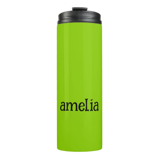 Trendy Bright Green Personalized Thermal Tumbler (Front)