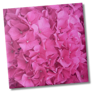 Trendy Bright Magenta Pink Hydrangea Flower Floral Tile