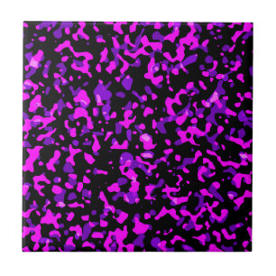 Trendy Bright Modern Pink and Purple Camouflage Tile