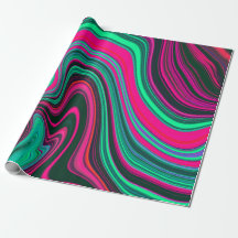 Trendy Bright Neon Pink Green Abstract Pattern