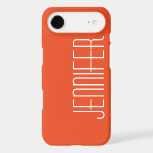 Trendy Bright Orange, Chic Personalized Jumbo Name