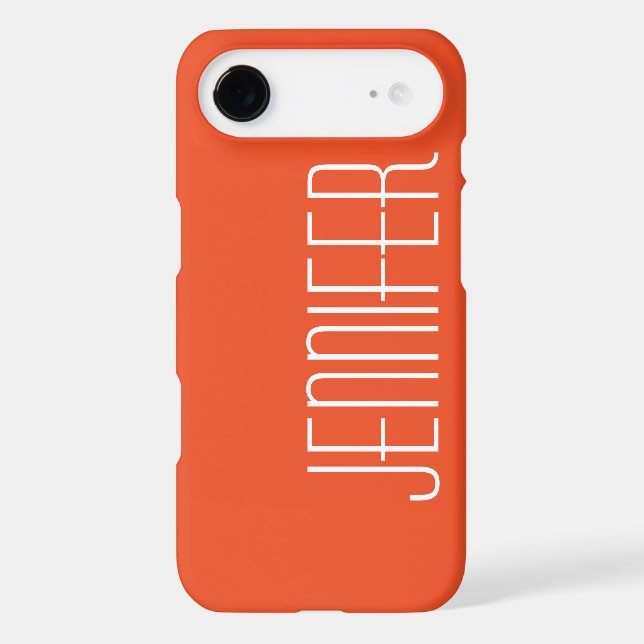 Trendy Bright Orange, Chic Personalized Jumbo Name (Back)