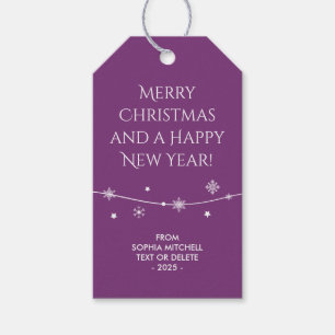 Trendy - Bright Purple - Snowflake Gift Tags