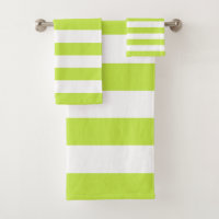 Trendy Bright Summer Lime Green Stripes