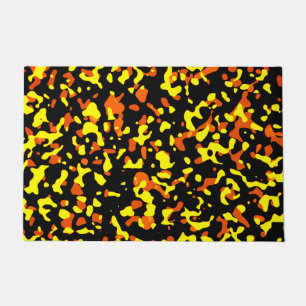 Trendy bright Yellow and Orange Camouflage Pattern Doormat