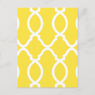 Trendy Bright Yellow Geometric Moroccan Postcard