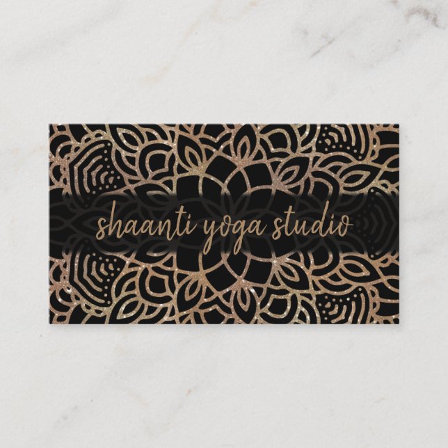 Trendy Bronze Mandala Professional Business Card (Front)