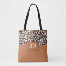 Trendy Brown Leopard Print with Initials