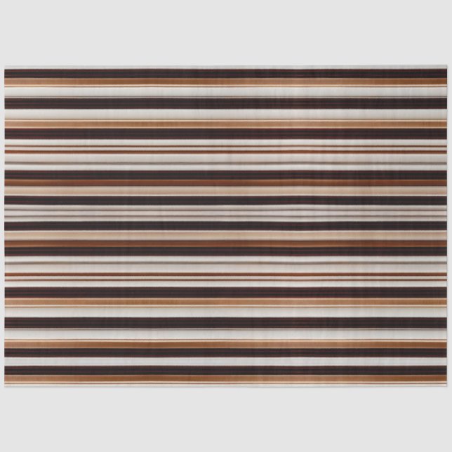 Trendy Brown White Luxury Linen Texture Collection Tissue Paper (Front)