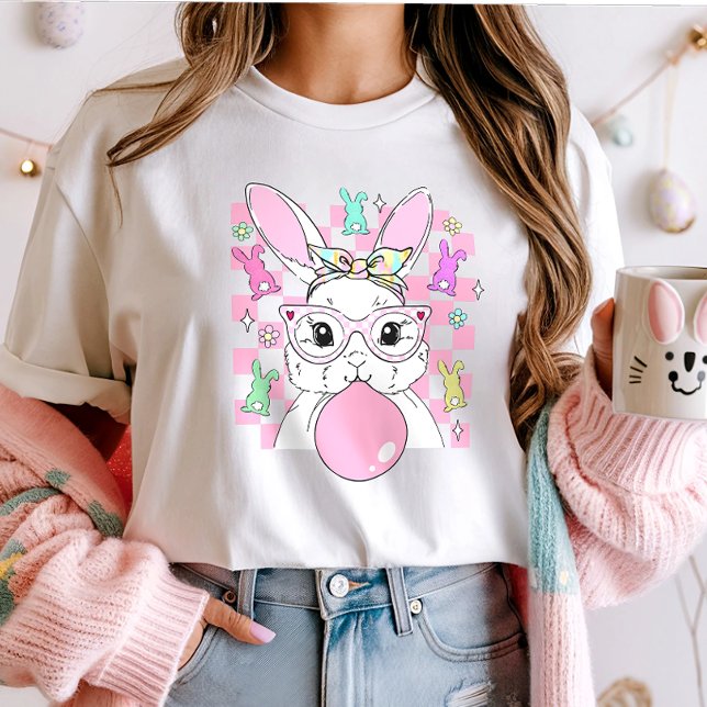 Trendy Bubblegum Bunny Easter; Cute Pastel T-Shirt (Creator Uploaded)