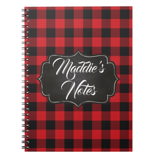 Trendy Buffalo Check Photo Personalized Notebook (Front)