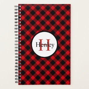 Trendy Buffalo Plaid Monogram Planner