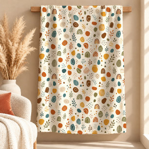 Trendy Burnt Orange Mustard Rainbow Blanket Art