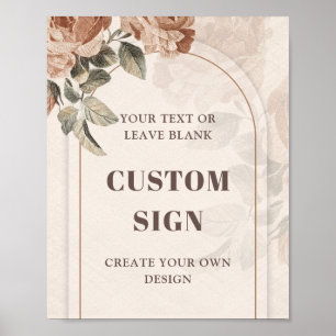 Trendy burnt orange sage boho arch Custom Sign